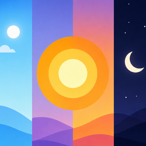 DawnPath app icon — a layered sun over a four-band day cycle